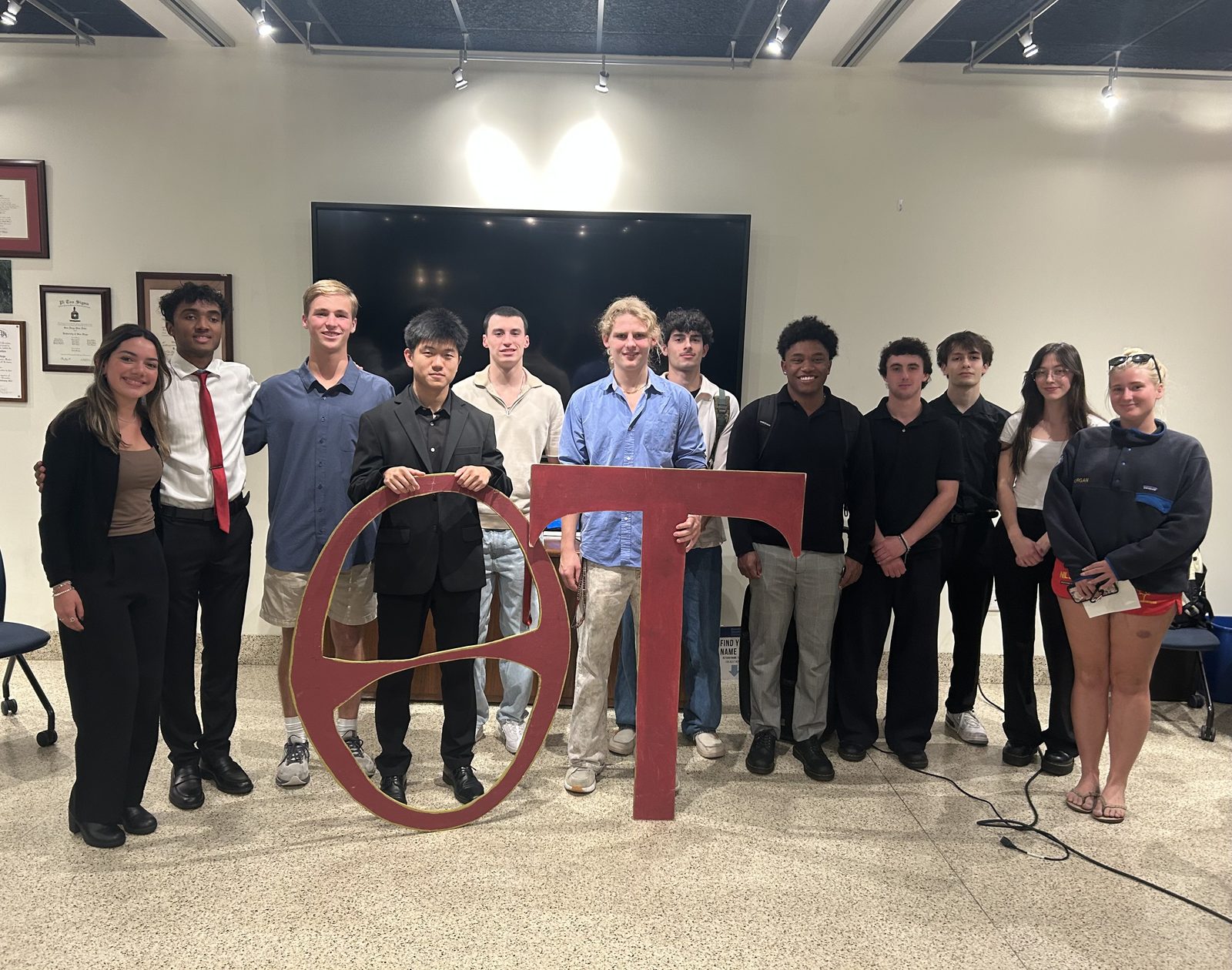 Theta Tau members at a rush event